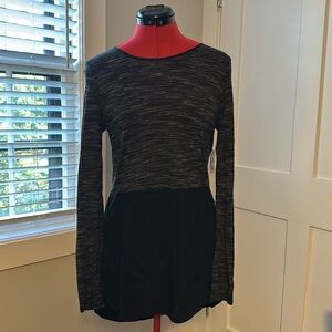 Vince Tunic Top/Minidress, Grey/Black, Size Small